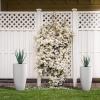imageKante 236quot H Pure White Concrete Tall Planters Set of 2 Large Outdoor Indoor Decorative Plant Pots with Drainage Hole and Rubber Plug Modern Style for Home and GardenPure White