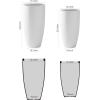 imageKante 236quot H Pure White Concrete Tall Planters Set of 2 Large Outdoor Indoor Decorative Plant Pots with Drainage Hole and Rubber Plug Modern Style for Home and GardenPure White