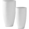 imageKante 236quot H Pure White Concrete Tall Planters Set of 2 Large Outdoor Indoor Decorative Plant Pots with Drainage Hole and Rubber Plug Modern Style for Home and GardenPure White