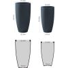 imageKante 236quot H Pure White Concrete Tall Planters Set of 2 Large Outdoor Indoor Decorative Plant Pots with Drainage Hole and Rubber Plug Modern Style for Home and GardenCharcoal