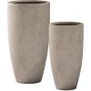 imageKante 236quot H Pure White Concrete Tall Planters Set of 2 Large Outdoor Indoor Decorative Plant Pots with Drainage Hole and Rubber Plug Modern Style for Home and GardenWeathered Concrete