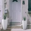 imageKante 236quot H Pure White Concrete Tall Planters Set of 2 Large Outdoor Indoor Decorative Plant Pots with Drainage Hole and Rubber Plug Modern Style for Home and GardenPure White