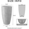 imageKante 236quot H Pure White Concrete Tall Planters Set of 2 Large Outdoor Indoor Decorative Plant Pots with Drainage Hole and Rubber Plug Modern Style for Home and GardenNatural Concrete