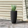 imageKante 236quot H Pure White Concrete Tall Planters Set of 2 Large Outdoor Indoor Decorative Plant Pots with Drainage Hole and Rubber Plug Modern Style for Home and GardenBlack