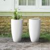 imageKante 236quot H Pure White Concrete Tall Planters Set of 2 Large Outdoor Indoor Decorative Plant Pots with Drainage Hole and Rubber Plug Modern Style for Home and GardenPure White