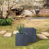 imageKante 236quot L Rectangular Concrete Planters Outdoor Indoor Modern Plant Pot with Drainage Hole and Rubber Plug for Garden Patio Pure White FinishCharcoal