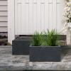 imageKante 236quot L Rectangular Concrete Planters Outdoor Indoor Modern Plant Pot with Drainage Hole and Rubber Plug for Garden Patio Pure White FinishCharcoal