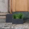 imageKante 236quot L Rectangular Concrete Planters Outdoor Indoor Modern Plant Pot with Drainage Hole and Rubber Plug for Garden Patio Pure White FinishCharcoal