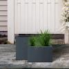 imageKante 236quot L Rectangular Concrete Planters Outdoor Indoor Modern Plant Pot with Drainage Hole and Rubber Plug for Garden Patio Pure White FinishCharcoal