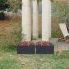 imageKante 236quot L Rectangular Concrete Planters Outdoor Indoor Modern Plant Pot with Drainage Hole and Rubber Plug for Garden Patio Pure White FinishCharcoal