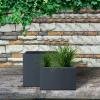 imageKante 236quot L Rectangular Concrete Planters Outdoor Indoor Modern Plant Pot with Drainage Hole and Rubber Plug for Garden Patio Pure White FinishCharcoal
