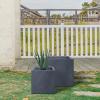 imageKante 236quot L Rectangular Concrete Planters Outdoor Indoor Modern Plant Pot with Drainage Hole and Rubber Plug for Garden Patio Pure White FinishCharcoal