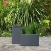 imageKante 236quot L Rectangular Concrete Planters Outdoor Indoor Modern Plant Pot with Drainage Hole and Rubber Plug for Garden Patio Pure White FinishCharcoal