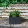 imageKante 236quot L Rectangular Concrete Planters Outdoor Indoor Modern Plant Pot with Drainage Hole and Rubber Plug for Garden Patio Pure White FinishCharcoal