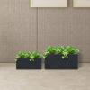 imageKante 236quot L Rectangular Concrete Planters Outdoor Indoor Modern Plant Pot with Drainage Hole and Rubber Plug for Garden Patio Pure White FinishCharcoal