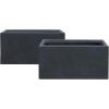 imageKante 236quot L Rectangular Concrete Planters Outdoor Indoor Modern Plant Pot with Drainage Hole and Rubber Plug for Garden Patio Pure White FinishCharcoal