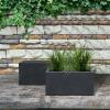 imageKante 236quot L Rectangular Concrete Planters Outdoor Indoor Modern Plant Pot with Drainage Hole and Rubber Plug for Garden Patio Pure White FinishCharcoal