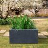 imageKante 236quot L Rectangular Concrete Planters Outdoor Indoor Modern Plant Pot with Drainage Hole and Rubber Plug for Garden Patio Pure White FinishCharcoal