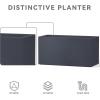imageKante 236quot L Rectangular Concrete Planters Outdoor Indoor Modern Plant Pot with Drainage Hole and Rubber Plug for Garden Patio Pure White FinishCharcoal