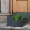 imageKante 236quot L Rectangular Concrete Planters Outdoor Indoor Modern Plant Pot with Drainage Hole and Rubber Plug for Garden Patio Pure White FinishCharcoal