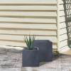 imageKante 236quot L Rectangular Concrete Planters Outdoor Indoor Modern Plant Pot with Drainage Hole and Rubber Plug for Garden Patio Pure White FinishCharcoal