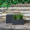 imageKante 236quot L Rectangular Concrete Planters Outdoor Indoor Modern Plant Pot with Drainage Hole and Rubber Plug for Garden Patio Pure White FinishCharcoal