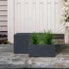 imageKante 236quot L Rectangular Concrete Planters Outdoor Indoor Modern Plant Pot with Drainage Hole and Rubber Plug for Garden Patio Pure White FinishCharcoal