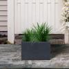 imageKante 236quot L Rectangular Concrete Planters Outdoor Indoor Modern Plant Pot with Drainage Hole and Rubber Plug for Garden Patio Pure White FinishCharcoal
