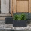 imageKante 236quot L Rectangular Concrete Planters Outdoor Indoor Modern Plant Pot with Drainage Hole and Rubber Plug for Garden Patio Pure White FinishCharcoal