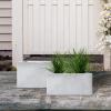 imageKante 236quot L Rectangular Concrete Planters Outdoor Indoor Modern Plant Pot with Drainage Hole and Rubber Plug for Garden Patio Pure White FinishConcrete Gray