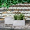 imageKante 236quot L Rectangular Concrete Planters Outdoor Indoor Modern Plant Pot with Drainage Hole and Rubber Plug for Garden Patio Pure White FinishConcrete Gray