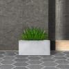 imageKante 236quot L Rectangular Concrete Planters Outdoor Indoor Modern Plant Pot with Drainage Hole and Rubber Plug for Garden Patio Pure White FinishConcrete Gray