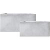 imageKante 236quot L Rectangular Concrete Planters Outdoor Indoor Modern Plant Pot with Drainage Hole and Rubber Plug for Garden Patio Pure White FinishConcrete Gray