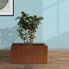 imageKante 236quot L Rectangular Concrete Planters Outdoor Indoor Modern Plant Pot with Drainage Hole and Rubber Plug for Garden Patio Pure White FinishFaux Weathering Steel