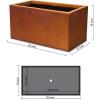 imageKante 236quot L Rectangular Concrete Planters Outdoor Indoor Modern Plant Pot with Drainage Hole and Rubber Plug for Garden Patio Pure White FinishFaux Weathering Steel