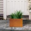 imageKante 236quot L Rectangular Concrete Planters Outdoor Indoor Modern Plant Pot with Drainage Hole and Rubber Plug for Garden Patio Pure White FinishFaux Weathering Steel