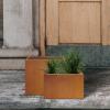 imageKante 236quot L Rectangular Concrete Planters Outdoor Indoor Modern Plant Pot with Drainage Hole and Rubber Plug for Garden Patio Pure White FinishFaux Weathering Steel