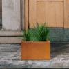 imageKante 236quot L Rectangular Concrete Planters Outdoor Indoor Modern Plant Pot with Drainage Hole and Rubber Plug for Garden Patio Pure White FinishFaux Weathering Steel