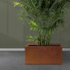 imageKante 236quot L Rectangular Concrete Planters Outdoor Indoor Modern Plant Pot with Drainage Hole and Rubber Plug for Garden Patio Pure White FinishFaux Weathering Steel