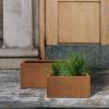 imageKante 236quot L Rectangular Concrete Planters Outdoor Indoor Modern Plant Pot with Drainage Hole and Rubber Plug for Garden Patio Pure White FinishFaux Weathering Steel