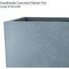 imageKante 236quot L Rectangular Concrete Planters Outdoor Indoor Modern Plant Pot with Drainage Hole and Rubber Plug for Garden Patio Pure White FinishSlate Gray