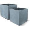 imageKante 236quot L Rectangular Concrete Planters Outdoor Indoor Modern Plant Pot with Drainage Hole and Rubber Plug for Garden Patio Pure White FinishSlate Gray