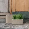 imageKante 236quot L Rectangular Concrete Planters Outdoor Indoor Modern Plant Pot with Drainage Hole and Rubber Plug for Garden Patio Pure White FinishWeathered Concrete