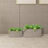 imageKante 236quot L Rectangular Concrete Planters Outdoor Indoor Modern Plant Pot with Drainage Hole and Rubber Plug for Garden Patio Pure White FinishWeathered Concrete