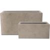 imageKante 236quot L Rectangular Concrete Planters Outdoor Indoor Modern Plant Pot with Drainage Hole and Rubber Plug for Garden Patio Pure White FinishWeathered Concrete