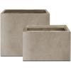 imageKante 236quot L Rectangular Concrete Planters Outdoor Indoor Modern Plant Pot with Drainage Hole and Rubber Plug for Garden Patio Pure White FinishWeathered Concrete