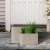 imageKante 236quot L Rectangular Concrete Planters Outdoor Indoor Modern Plant Pot with Drainage Hole and Rubber Plug for Garden Patio Pure White FinishWeathered Concrete