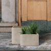 imageKante 236quot L Rectangular Concrete Planters Outdoor Indoor Modern Plant Pot with Drainage Hole and Rubber Plug for Garden Patio Pure White FinishWeathered Concrete