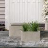 imageKante 236quot L Rectangular Concrete Planters Outdoor Indoor Modern Plant Pot with Drainage Hole and Rubber Plug for Garden Patio Pure White FinishWeathered Concrete