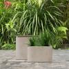 imageKante 236quot L Rectangular Concrete Planters Outdoor Indoor Modern Plant Pot with Drainage Hole and Rubber Plug for Garden Patio Pure White FinishWeathered Concrete